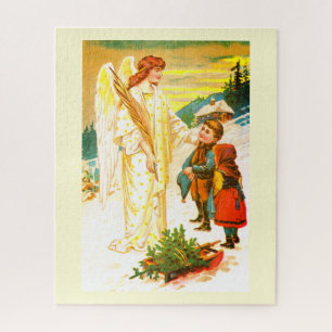 Quebra-cabeça Anjo de Natal com arte infantil