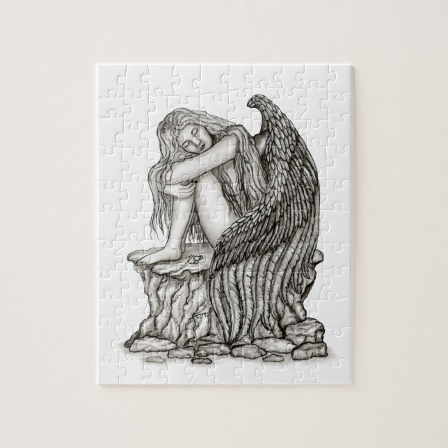 Quebra-cabeça Anjo dormindo na pedra (Vertical)