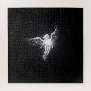 Quebra-cabeça Anjo Espírito Branco brilhante no Espaço Exterior