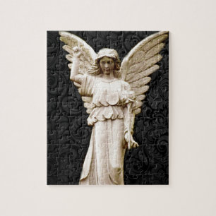 Quebra-cabeça anjo gótico do sofrimento memorável do cemitério