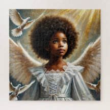 Anjo Negra Com Afro