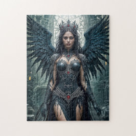 Quebra-cabeça Anjo Negro Gótico no Hall Antigo