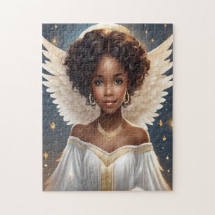 Quebra-cabeça Anjo Negro Gracioso com Halo
