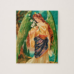Quebra-cabeça Anjo que guardara um ramo floral