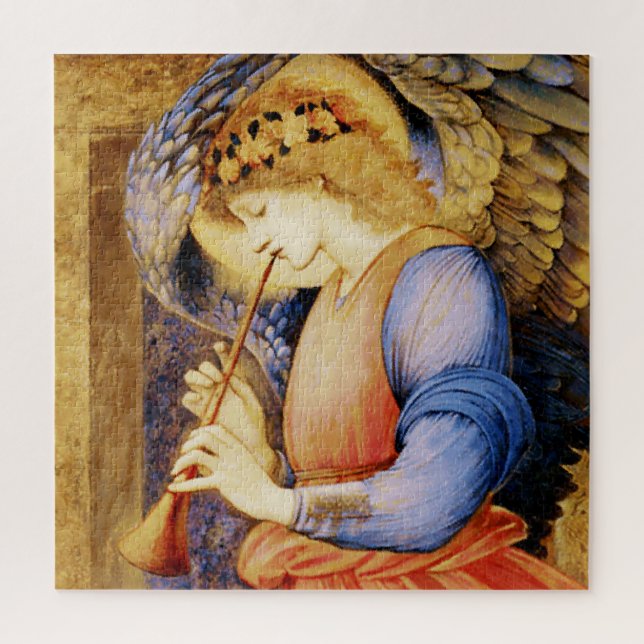 Quebra-cabeça “Anjo Tocando uma Flauta” por Edward Burne Jones (Vertical)