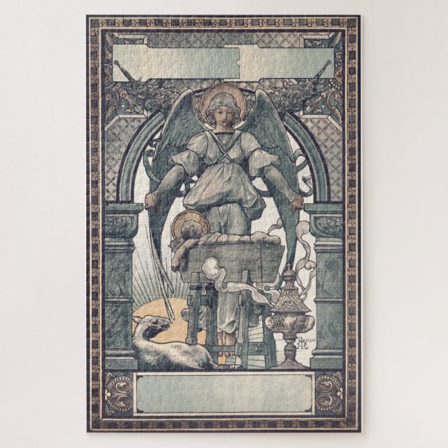 Quebra-cabeça Anjos da guarda com o menino Jesus (Vertical)