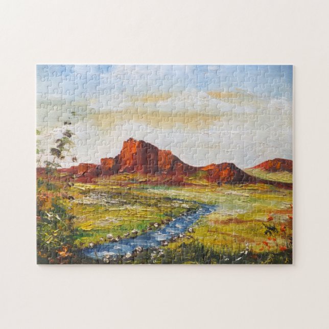 Quebra-cabeça Ann Hayes pintando Red Rock Canyan (Horizontal)