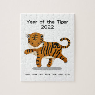 Quebra-cabeça Ano do Tigre 2022 Adorno Fofo do Animal do Zodíaco
