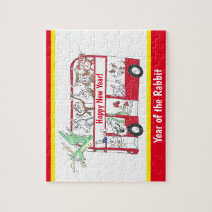 Quebra-cabeça Ano Novo Chinês - Ano do Rabbit London Bus