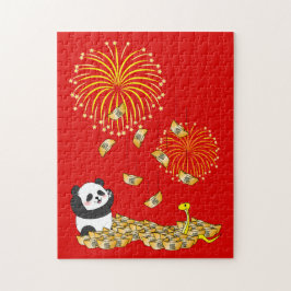 Quebra-cabeça Ano Novo Chinês da Cobra 2025 Panda