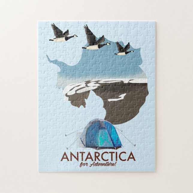 Quebra-cabeça Antártica Para Poster de viagens De Aventura. (Vertical)