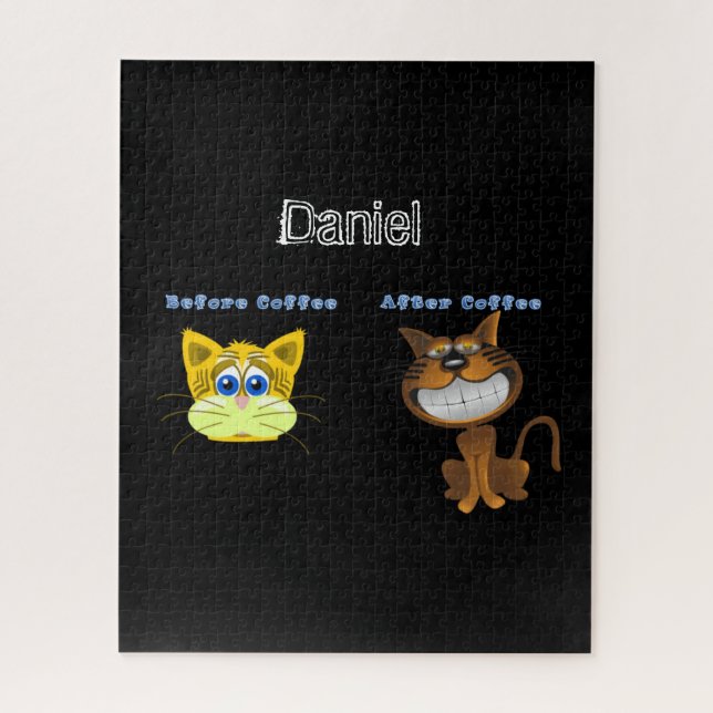 Quebra-cabeça antes e depois de café (Vertical)