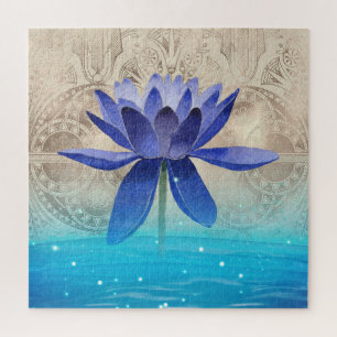 Quebra-cabeça Antiga Poste de Lotus Flower Magic Blue - Egito