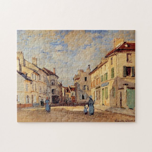 Quebra-cabeça Antiga Rue de la Chaussée Monet Fine Art (Horizontal)