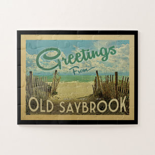 Quebra-cabeça Antiga Viagens vintage de praia Saybrook