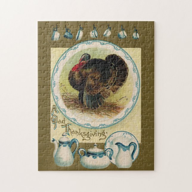 Quebra-cabeça antigo da acção de graças de (Vertical)