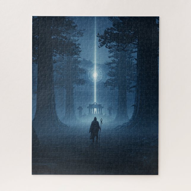 Quebra-cabeça Antigo Guerreiro Confronta Espírito de Luz Mística (Vertical)