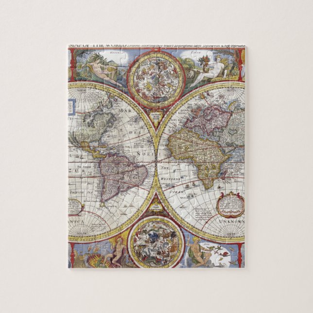 Quebra-cabeça Antigo Mapa do Mundo (Vertical)