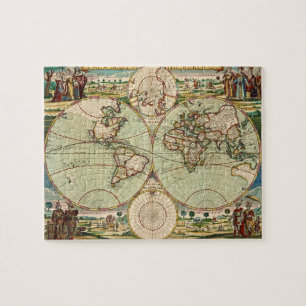 Quebra-cabeça Antigo Mapa Geral da Vintagem Antiga do Mundo