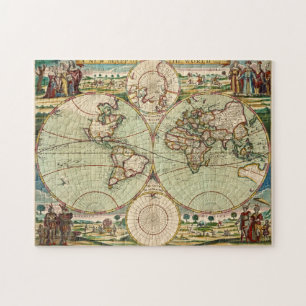 Quebra-cabeça Antigo Mapa Geral da Vintagem Antiga do Mundo