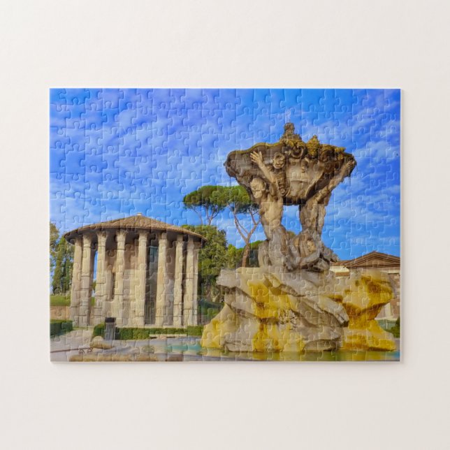 Quebra-cabeça Antigo Templo Romano em Roma. (Horizontal)