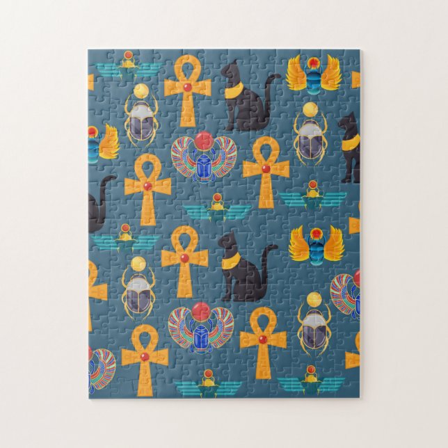 Quebra-cabeça Antique Egypt Pattern, Hieroglyphics digital paper (Vertical)