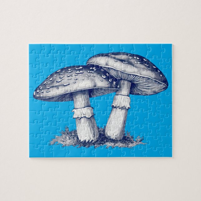 Quebra-cabeça Antique of mushroom drawing (Horizontal)