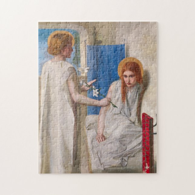 Quebra-cabeça Anunciação de Dante Gabriel Rossetti (Vertical)