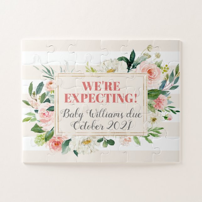 Quebra-cabeça Anunciação de Gravidez e Revelação do Bebê que esp (Horizontal)