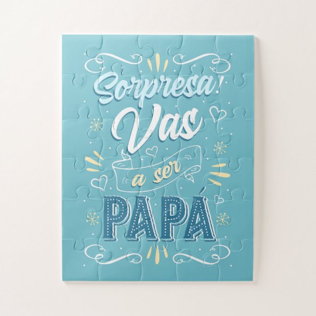 Quebra-cabeça Anuncio de Embarazo Artístico Azul (Vertical)