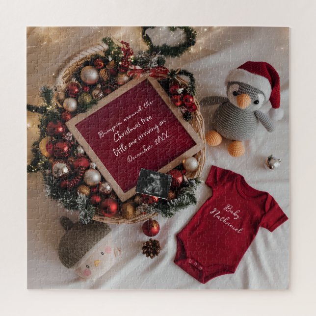 Quebra-cabeça Anúncio de gravidez com tema de Natal (Vertical)