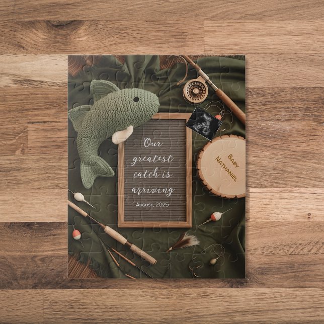 Quebra-cabeça Anúncio de Gravidez com Tema Rústico de Pesca (Criador carregado)