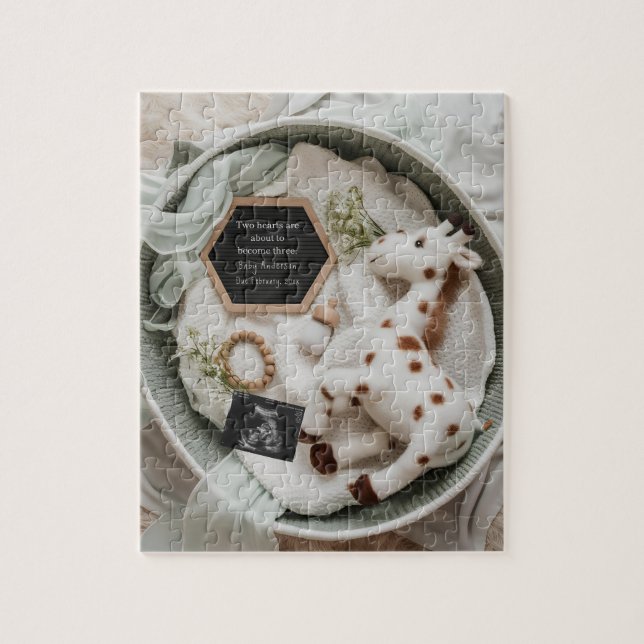 Quebra-cabeça Anúncio de gravidez de girafa branca elegante (Vertical)