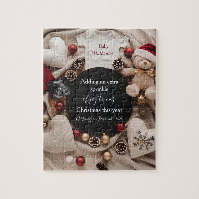 Quebra-cabeça Anúncio de gravidez nas festas de Natal (Vertical)