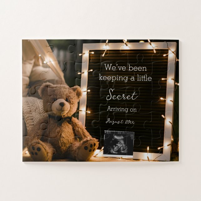 Quebra-cabeça Anúncio de Gravidez Teddy Bear Cozy Night (Horizontal)