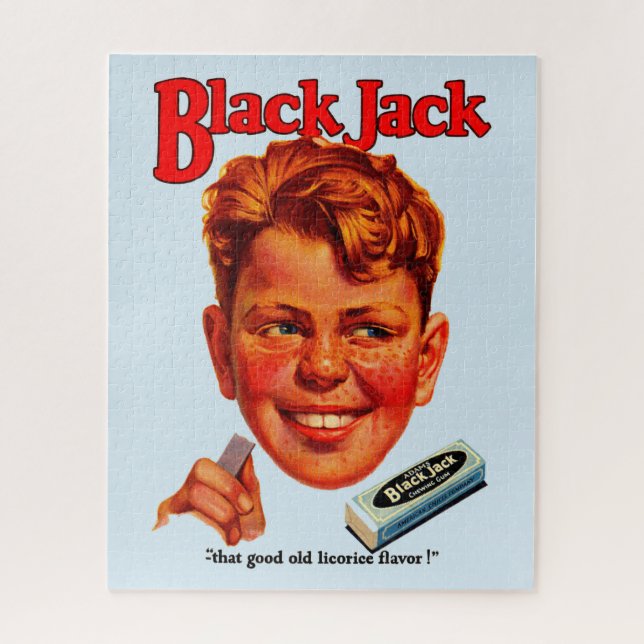 Quebra-cabeça anúncio de pastilha elástica 1920 Black Jack (Vertical)