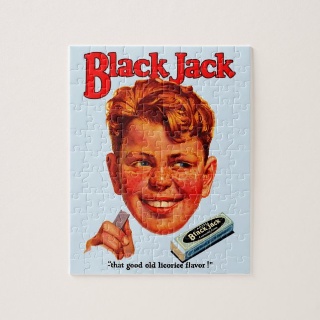 Quebra-cabeça anúncio de pastilha elástica 1920 Black Jack (Vertical)