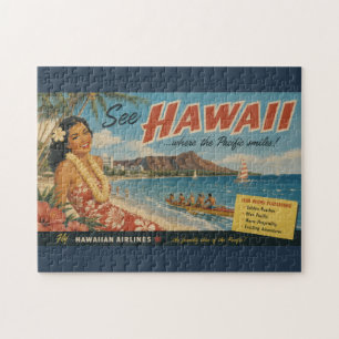 Quebra-cabeça Anúncio de Viagem Havaiano em Estilo Vintage