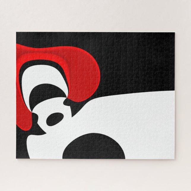 Quebra-cabeça Ao Sr. Redd: Abstrato Preto, Branco e Vermelho (Horizontal)