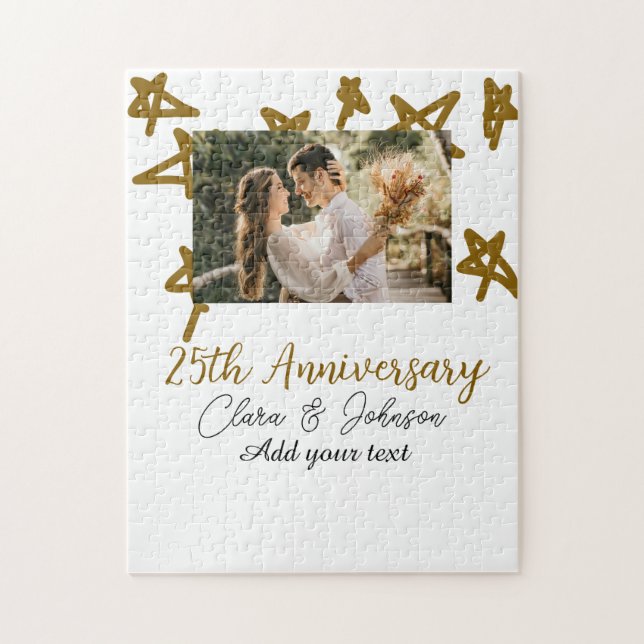 Quebra-cabeça Apelido de casamento Aniversário adiciona nome ano (Vertical)