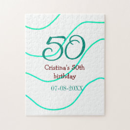 Quebra-cabeça Apelido vermelho verde para aniversário de 50 anos