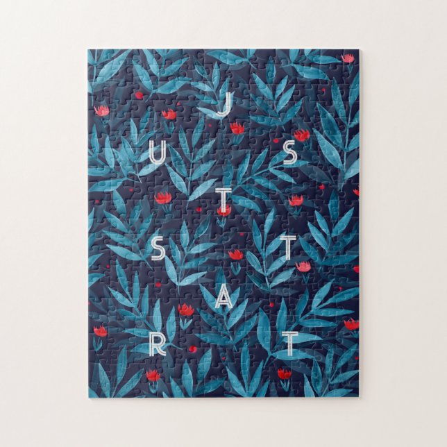 Quebra-cabeça Apenas comece o jardim noturno Watercolor - turque (Vertical)