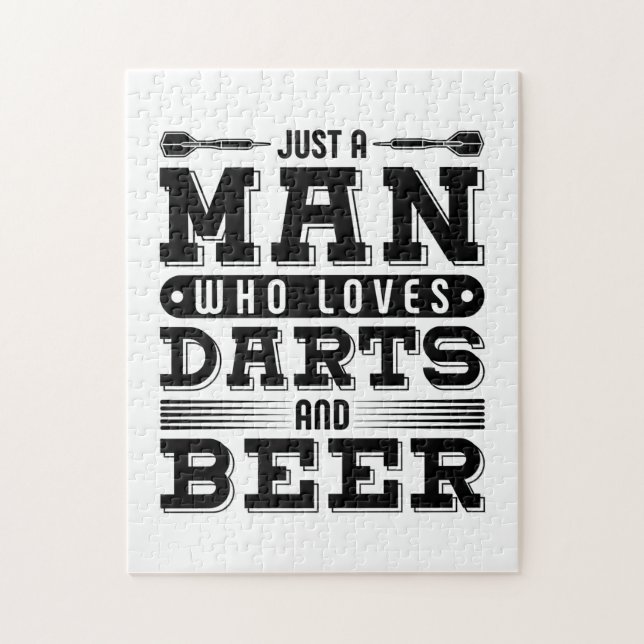 Quebra-cabeça Apenas Um Homem Que Ama Dardos E Cerveja (Vertical)