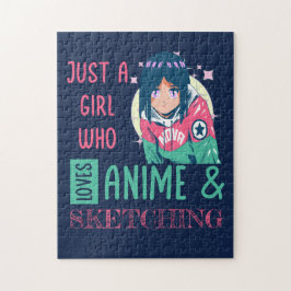 Quebra-cabeça Apenas uma garota que ama animação e esboço