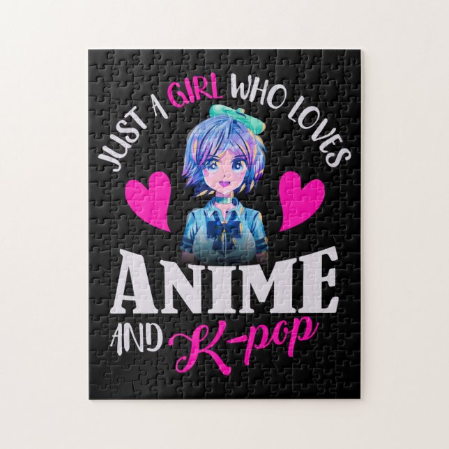 Quebra-cabeça Apenas uma garota que ama anime e Pop  (Vertical)