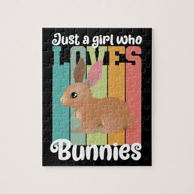 Quebra-cabeça Apenas uma garota que ama Bunnies Páscoa Coelhinha (Vertical)