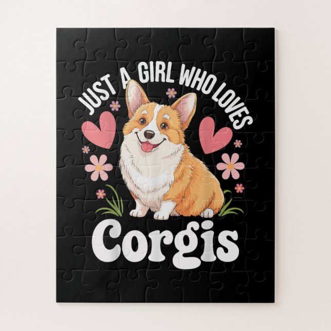Quebra-cabeça Apenas uma garota que ama Corgis (Vertical)