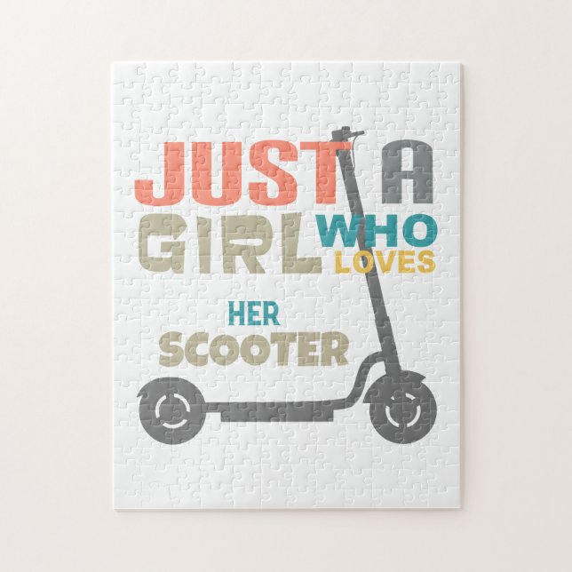 Quebra-cabeça Apenas uma garota que ama seu patinete (Vertical)