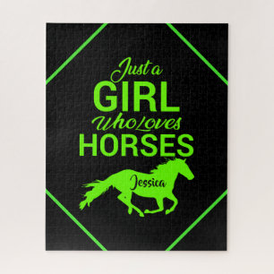 Quebra-cabeça Apenas Uma Menina Que Ama Cavalos Personalizados