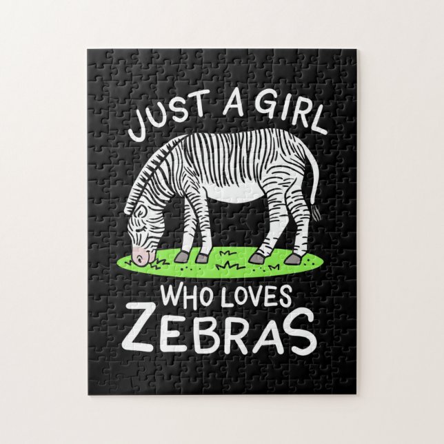 Quebra-cabeça Apenas Uma Menina Que Ama Zebras (Vertical)